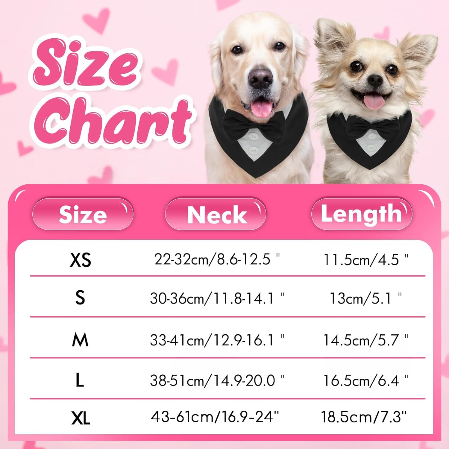 Slowton Formal Dog Tuxedo - Dog Birthday Tux with Bowtie, Adjustable Bandana Collar Costume for Small Medium Large Dogs Dog Wedding Attire for Wedding Engagement Valentines and Birthday Party image number 2
