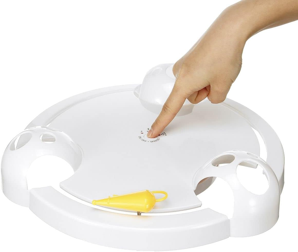 EZONEDEAL Cat Toys Interactive, Automatic Cat Scratch Mouse Game Disc Cat Toys Joy Disc Mouse Turntable Board Electric Amusement Plate Non-Slip and Durable Multi-Mode to Improve Intelligence for Indoor Cats image number 1