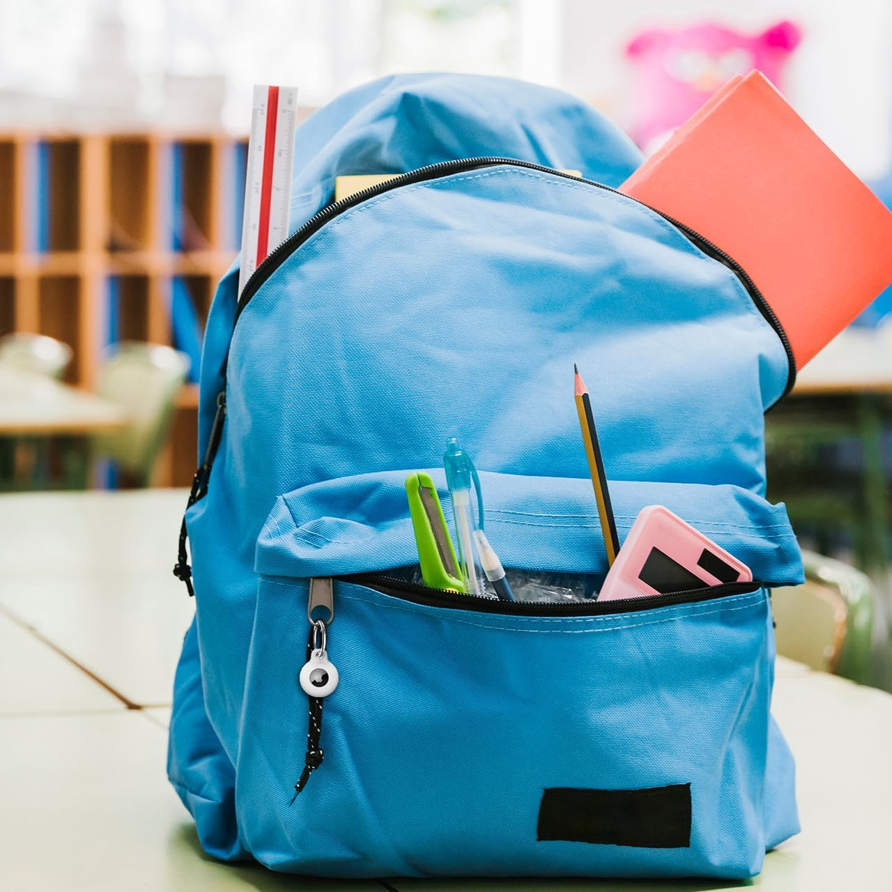 Laser Apple Airtag Holder with Keychain, Lightweight Anti-Lost Airtag Case, Scratch-Resistant Silicone Keyring for Pet Dog & Cat Tracker, Bags, Keys, and Luggage - 4 Pack (Vibrant Tropics) image number 5