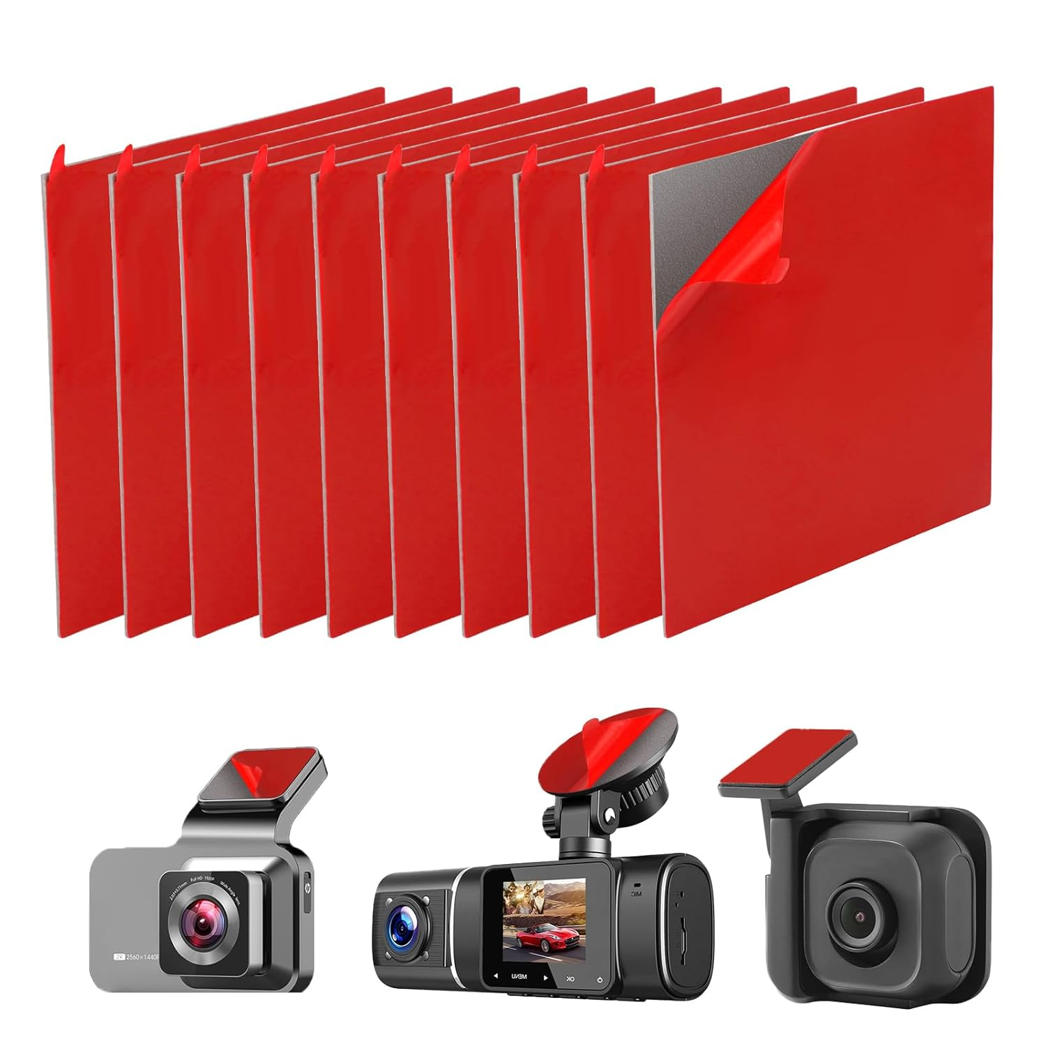 10 Pcs Heavy Duty Dash Cam Mounting Tape - Ultra Heat Resistant Double-Sided Adhesive Pads for Windshield, Dashboard, GPS & Camera Holders | 60% Stronger than Foam Tapes, Weatherproof & Customizable image number 6