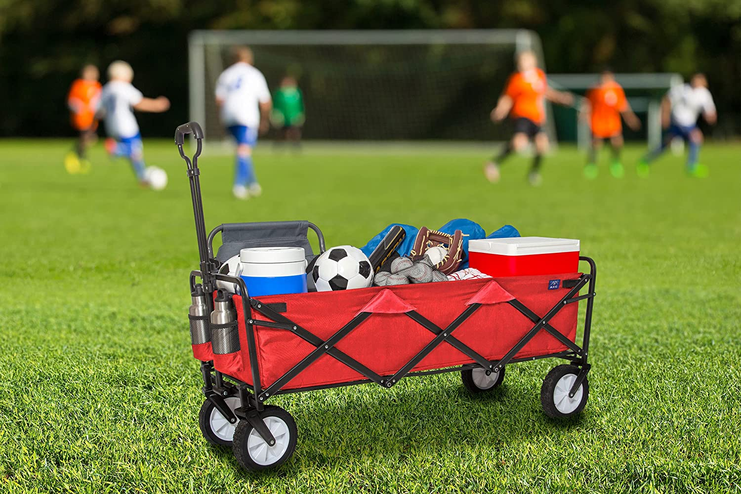 Mac Sports WTCX-201 Extended Collapsible Folding Outdoor Utility Wagon, Red image number 5