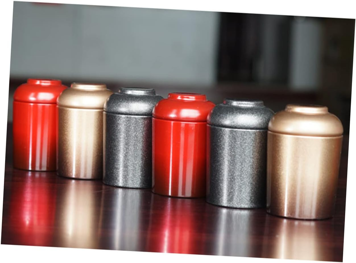 VINTORKY 10Pcs Compact Tea Storage Jar Mini Tea Can Sealed round for Home Kitchen image number 5