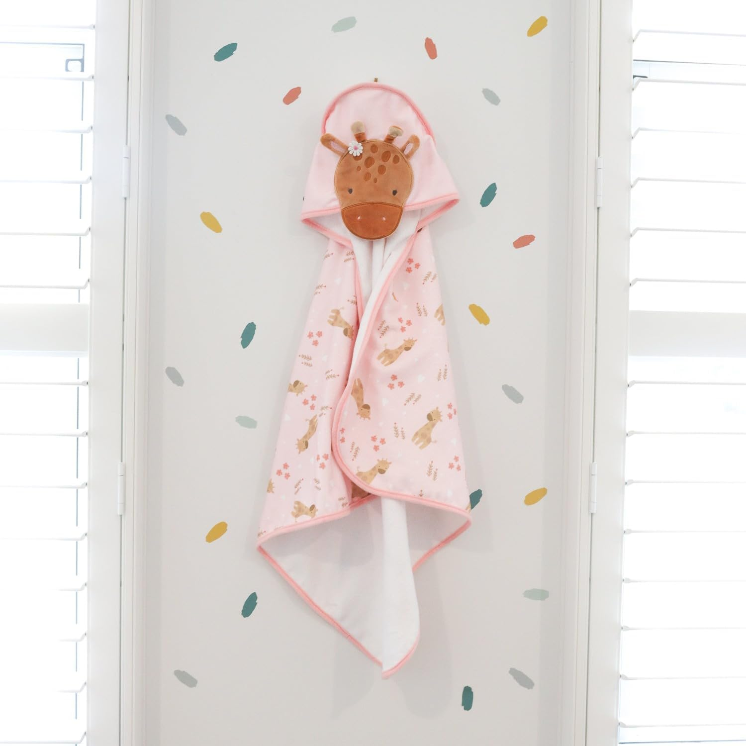 Splosh Baby Giraffe Hooded Towel, Pink image number 1