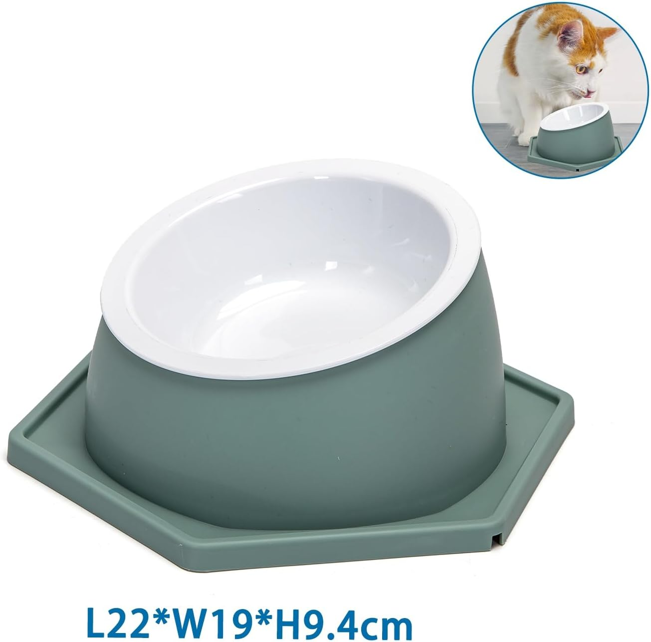 Patapalooza Elevated Cat Bowl: Ergonomic Design, Non-Slip and Easy to Clean, Ideal for Improving Eating Posture and Facilitating Digestion.