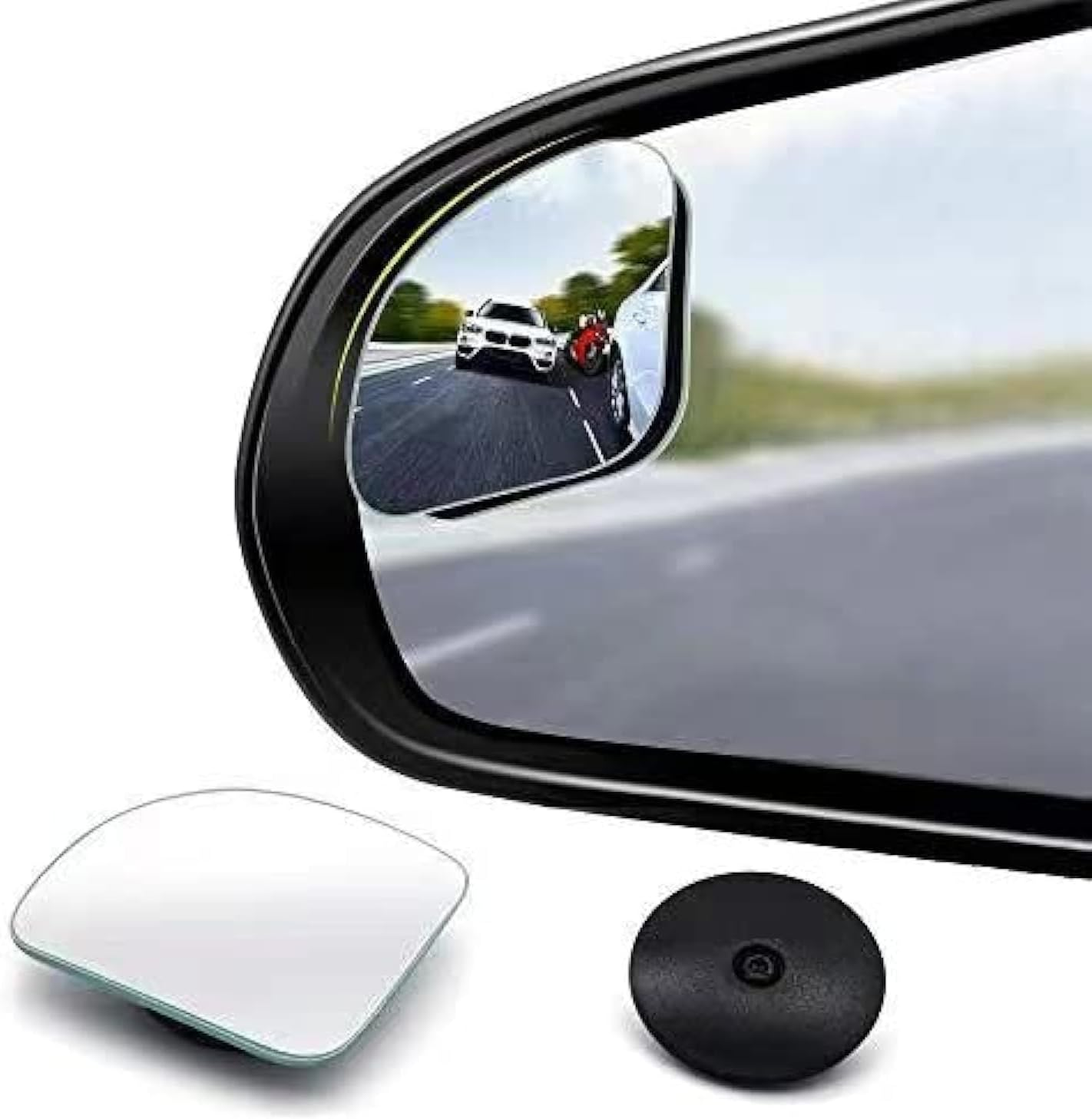 2Pcs Fan Shaped Blind Spot Mirror, 360 Degree Adjustabe HD Glass Blind Spot Mirrors, Frameless Convex Rear View Mirror, for Any Car, Van, Suv and Trucks. image number 6
