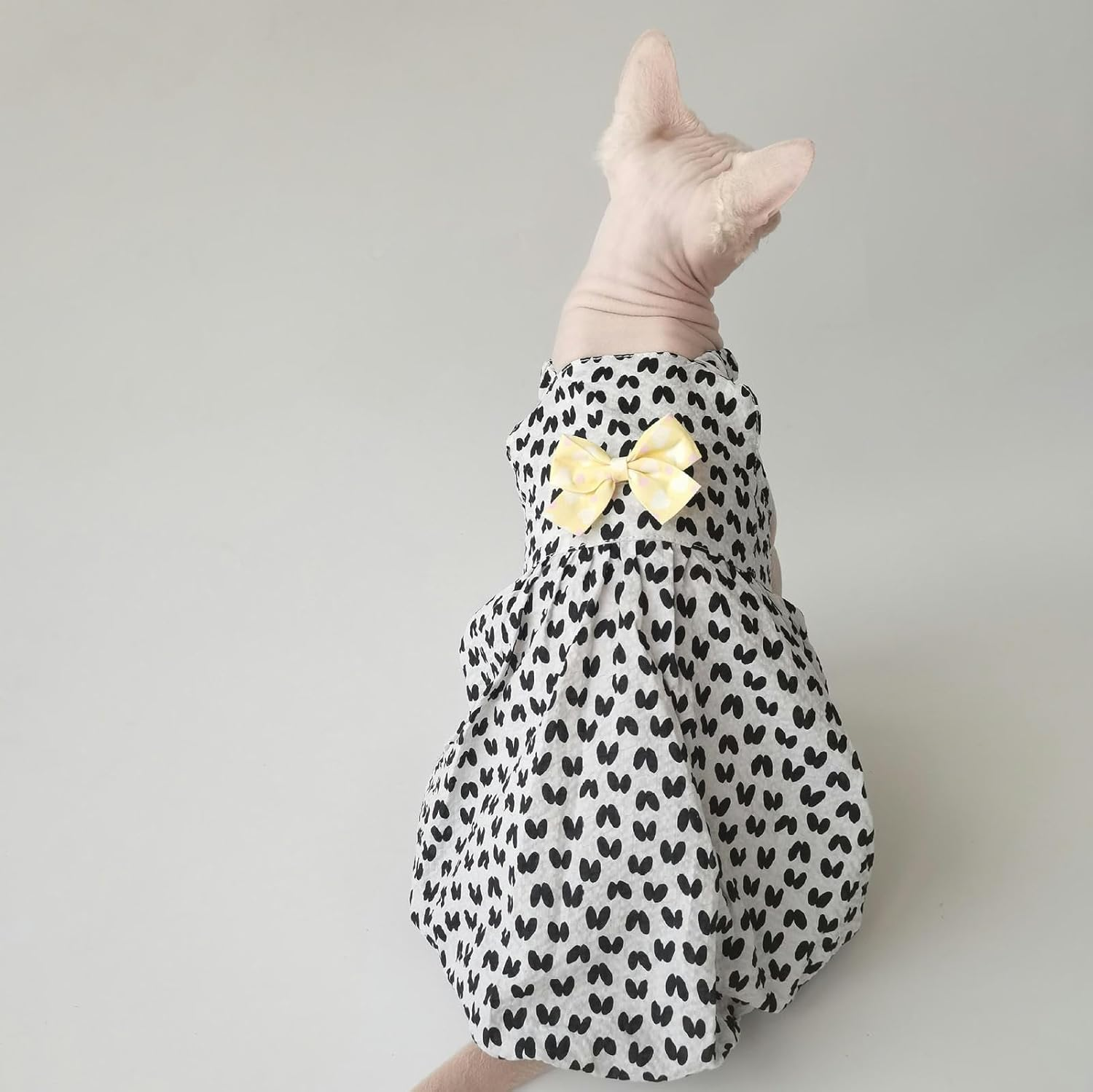 IUOUTG Girl Hairless Cats Clothes Summer Soft Sphynx Cat Shirt Cute Kittens Princess Dress with Bow Tie Cat Pullover Vest for Cats & Small Dogs Apparel image number 3