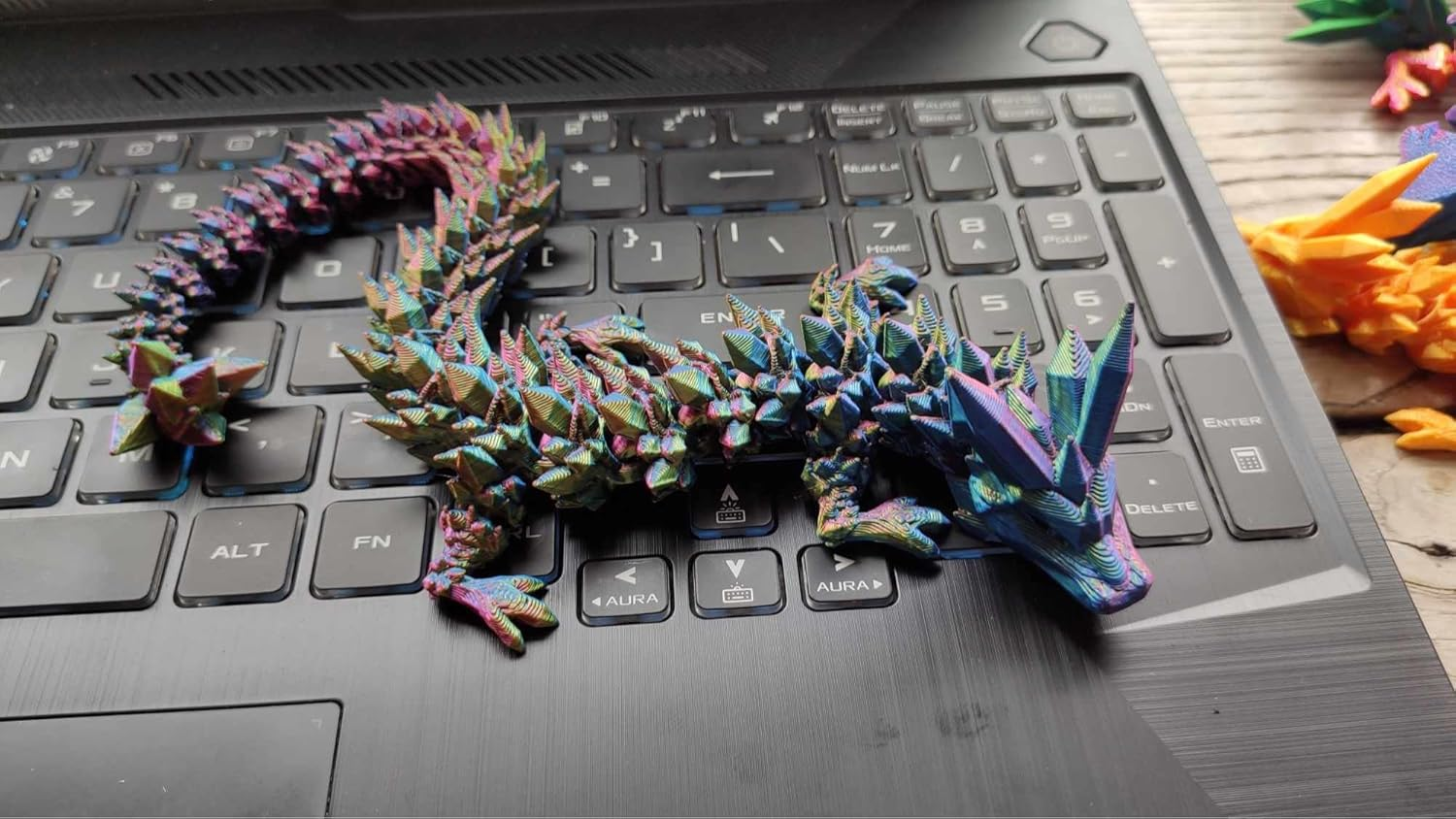 3D Printed Dragon Fidget Toy, Full Articulated Dragon Crystal Dragon, Home Office Decor Executive Desk Toys, Fidget Toys for Autism/Adhd image number 5