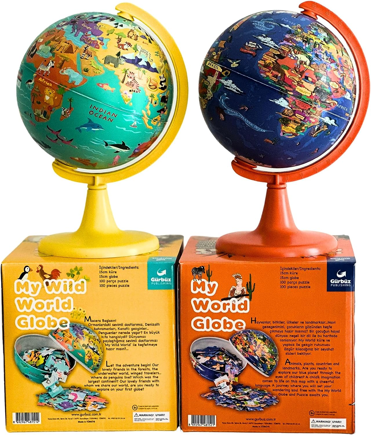 15Cm Puzzle Globe with 100Pc Puzzles 'My World' Globe. Rotating, Spinning, Playing, Finding Out about Countries on the Earth image number 5