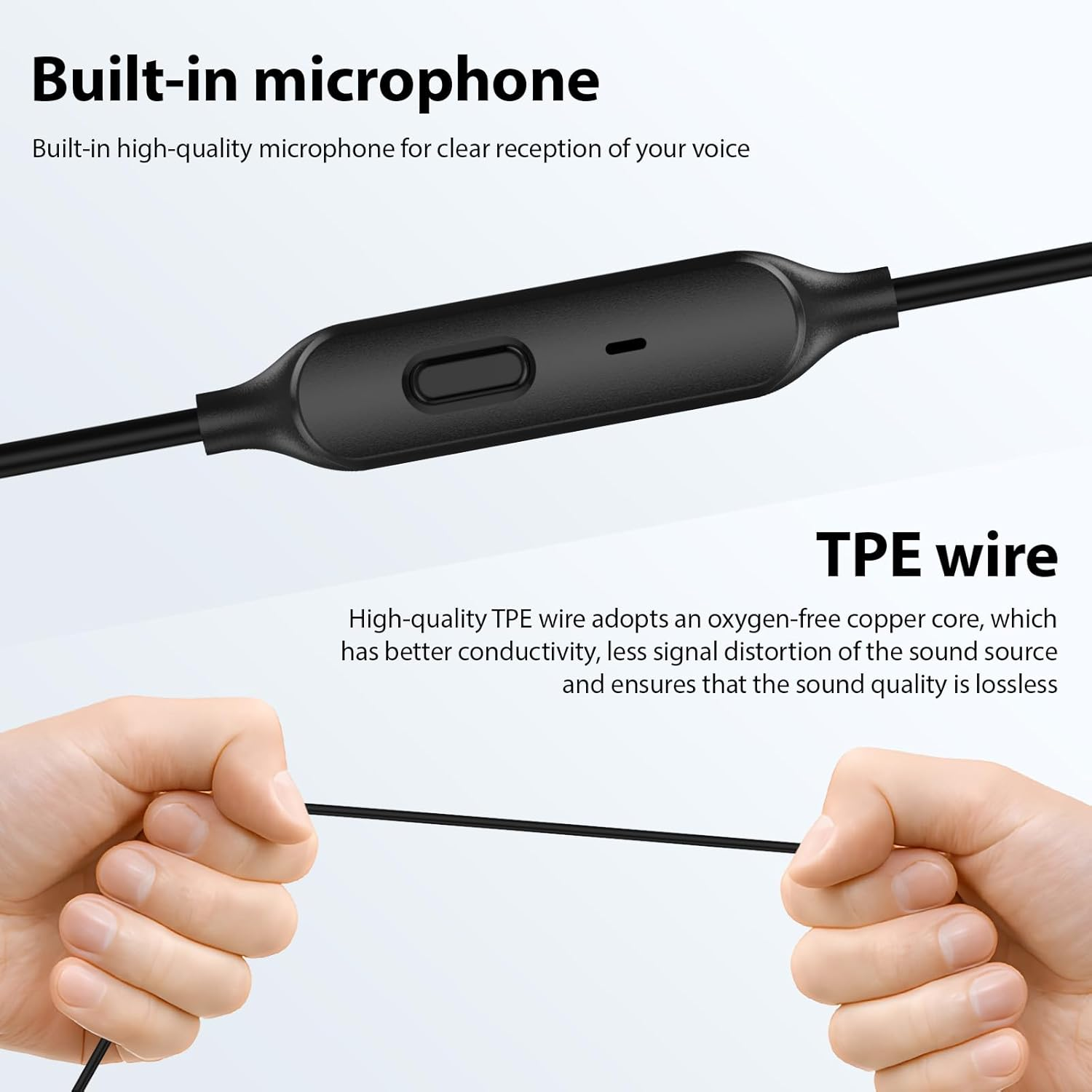 AIAUXAI In-Ear Headphones Wired 3.5Mm Jack Hifi Headphones with Mic Powerful Bass Sound HD Calls No Noise for Phone Computer Tablet MP3 image number 1