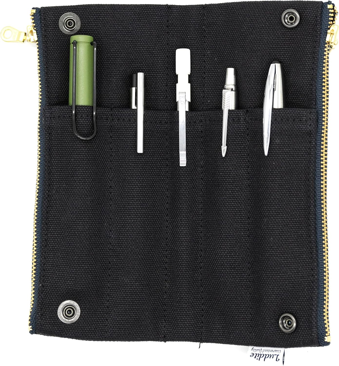 Luddite Garment Bag, Luddite Bendy Pen Case, Black - Beige, (Greige) image number 5