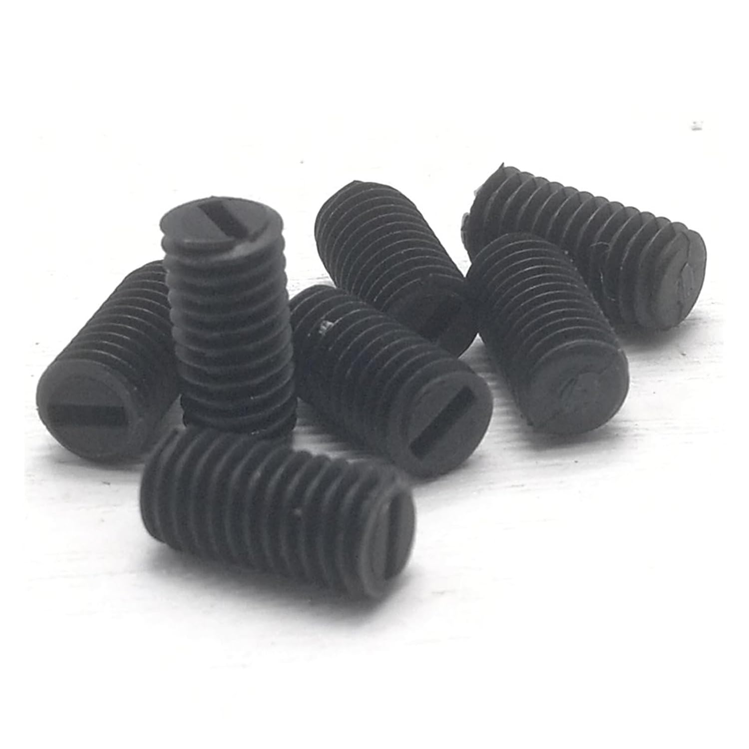 100Pcs M3/4/5/6/8 Black Nylon Plastic Slotted Set Grub Screw(M4 X 6)
