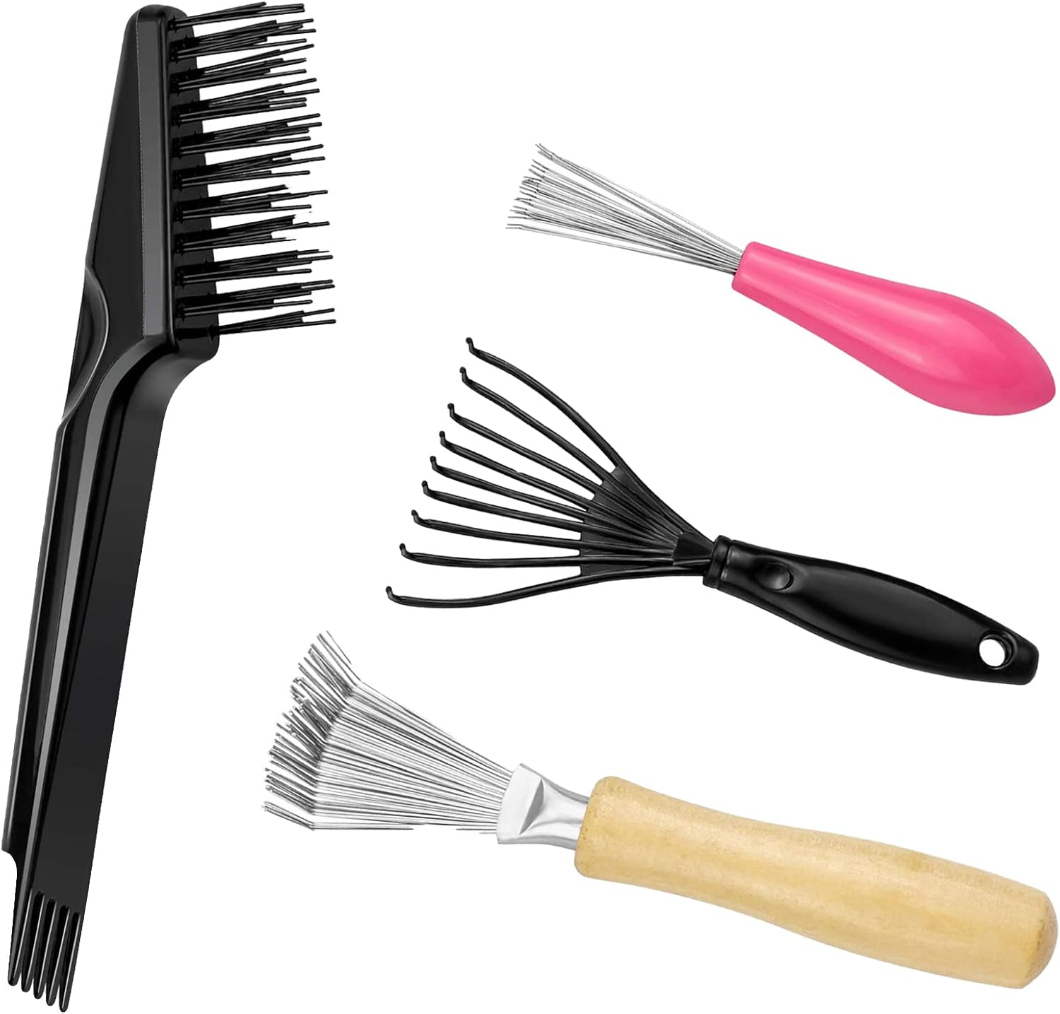 Pack of 4 Hair Brushes Cleaning Tool Comb Cleaning Brush Comb Cleaner Brush Hair Brushes Cleaner Mini Hair Brushes Remover for Removing Hair Dust for Home and Salon Use image number 5