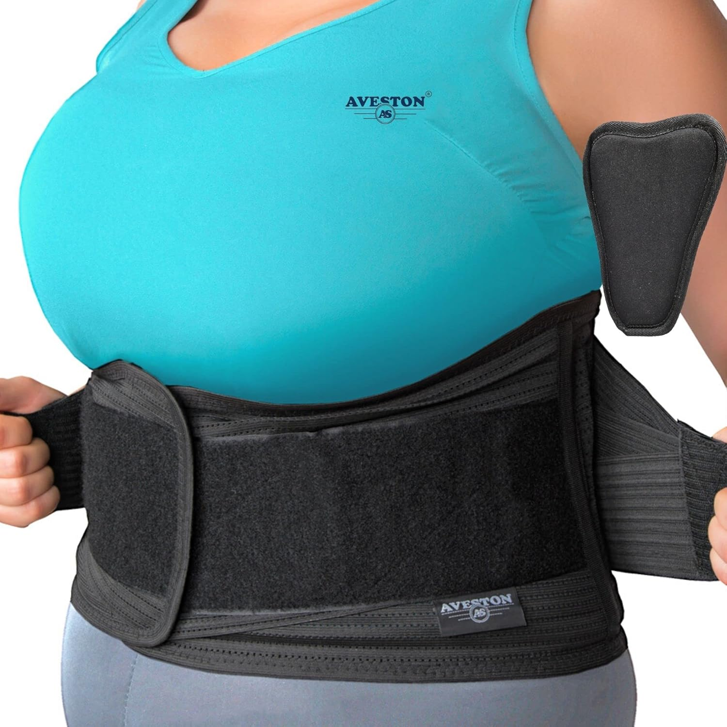 AVESTON Back Brace for Lower Back Pain Relief 6 Ribs Belt with Lumbar Pad Support for Men/Women Light Thin Orthopedic Rigid Adjustable Supporter for Herniated Disc (X-Large) image number 6