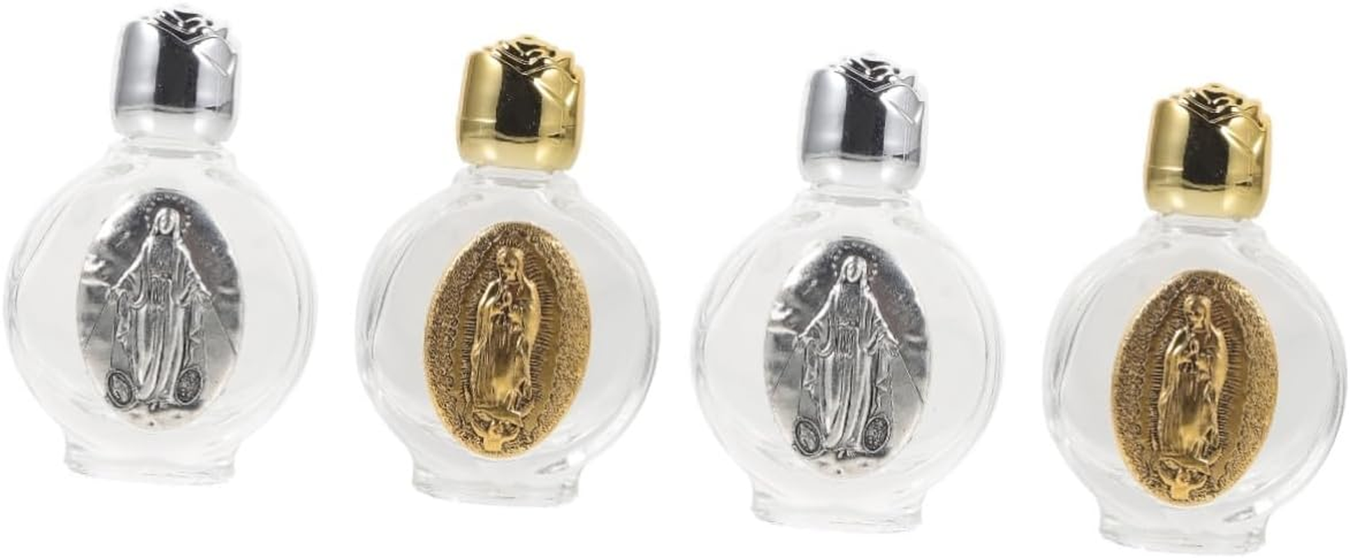COHEALI 4Pcs Refillable Holy Water Bottle Small Glass Empty Container for Catholic Blessing Portable Use image number 4