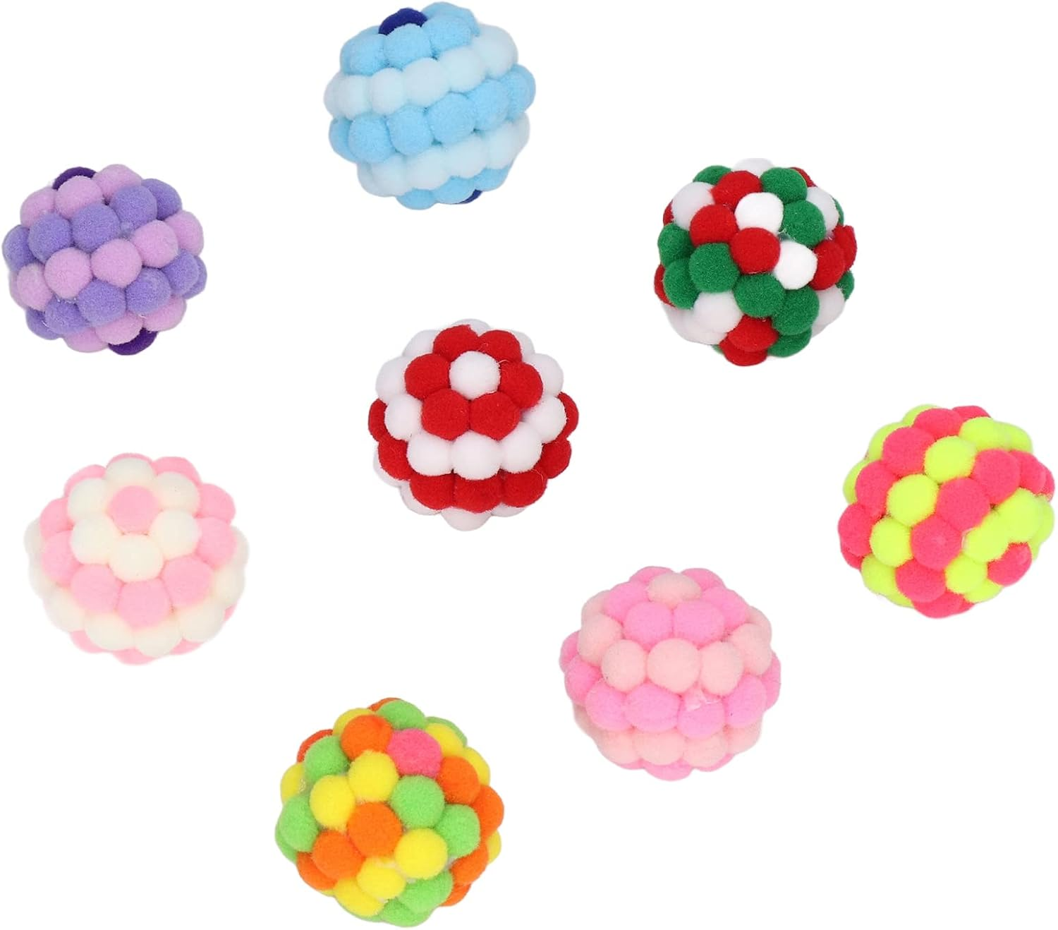 8Pcs Cat Balls Toys Colorful Fuzzy Ballss Built in Bell for Cats Poms Poms Balls Cat Toys Automatic Moving Rolling Balls Kitten Toys Indoor Cats Interactive Cat Toys for Indoor Cats/567 image number 5
