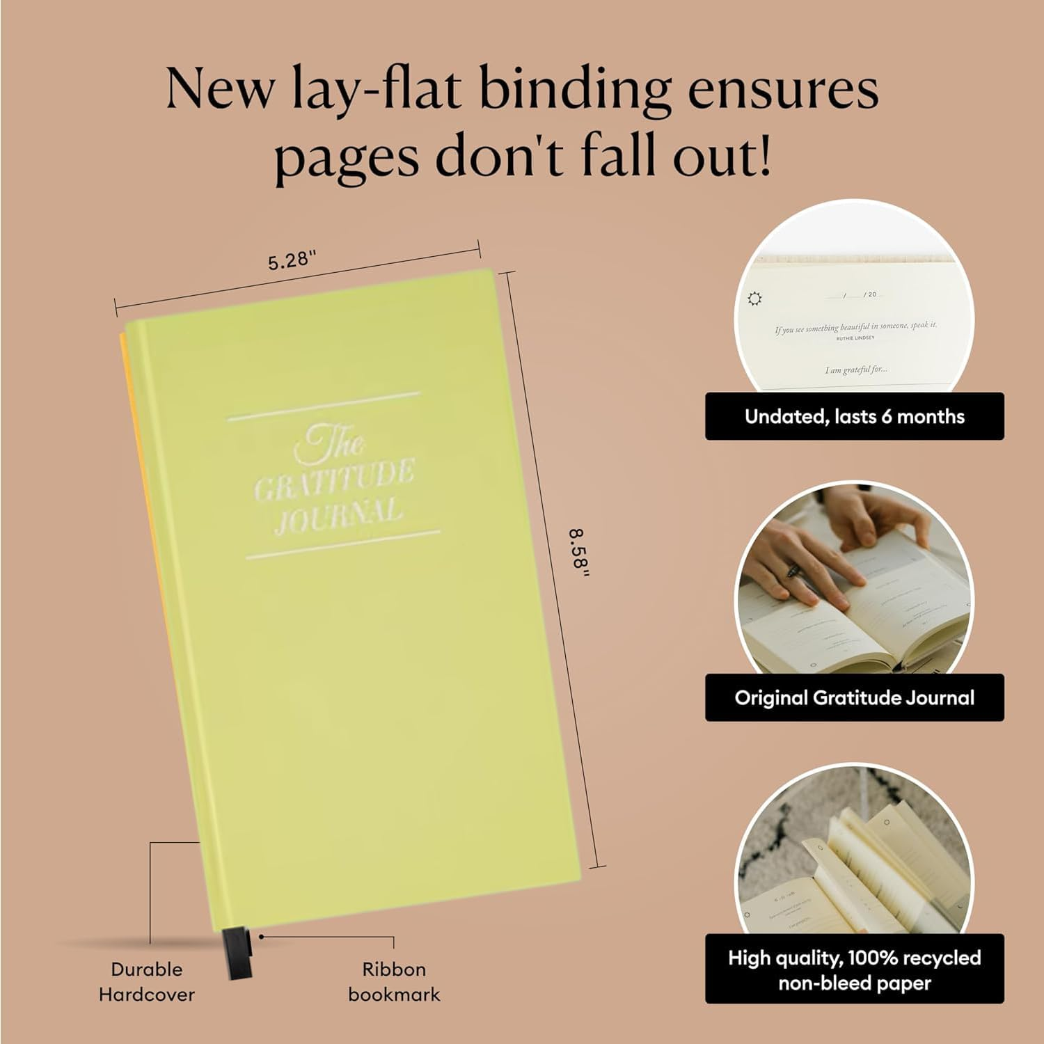 ZKAYX Journal Gratitude Journal a Daily Mindfulness Journal for Self-Reflection and Happiness | Guided Prompts | Inspire Wellness and Growth (Tender Green) image number 2