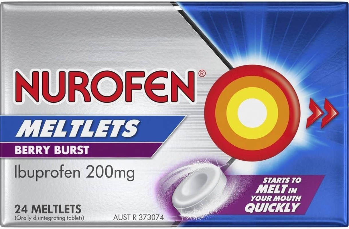 Nurofen Meltlets Pain Relief Berry Burst 200Mg Ibuprofen 24 Pack, Blue image number 2