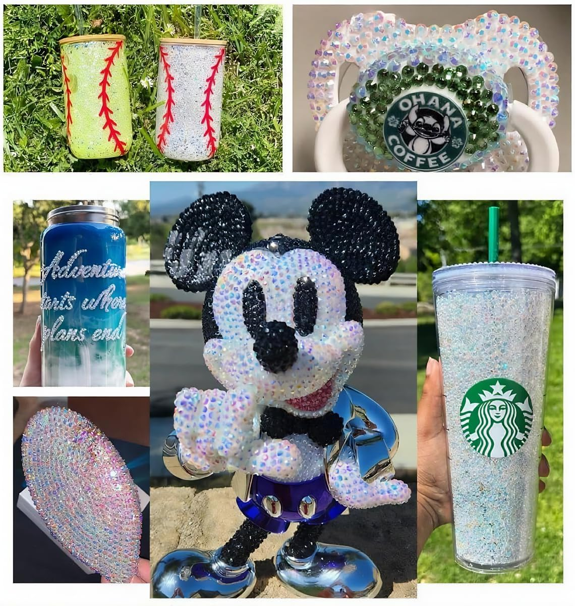 Resin Flatback Rhinestones for Nails DIY Crafts Bedazzling Non-Hotfix Mixed Sizes 2-6Mm Black Gems - Orevan image number 3