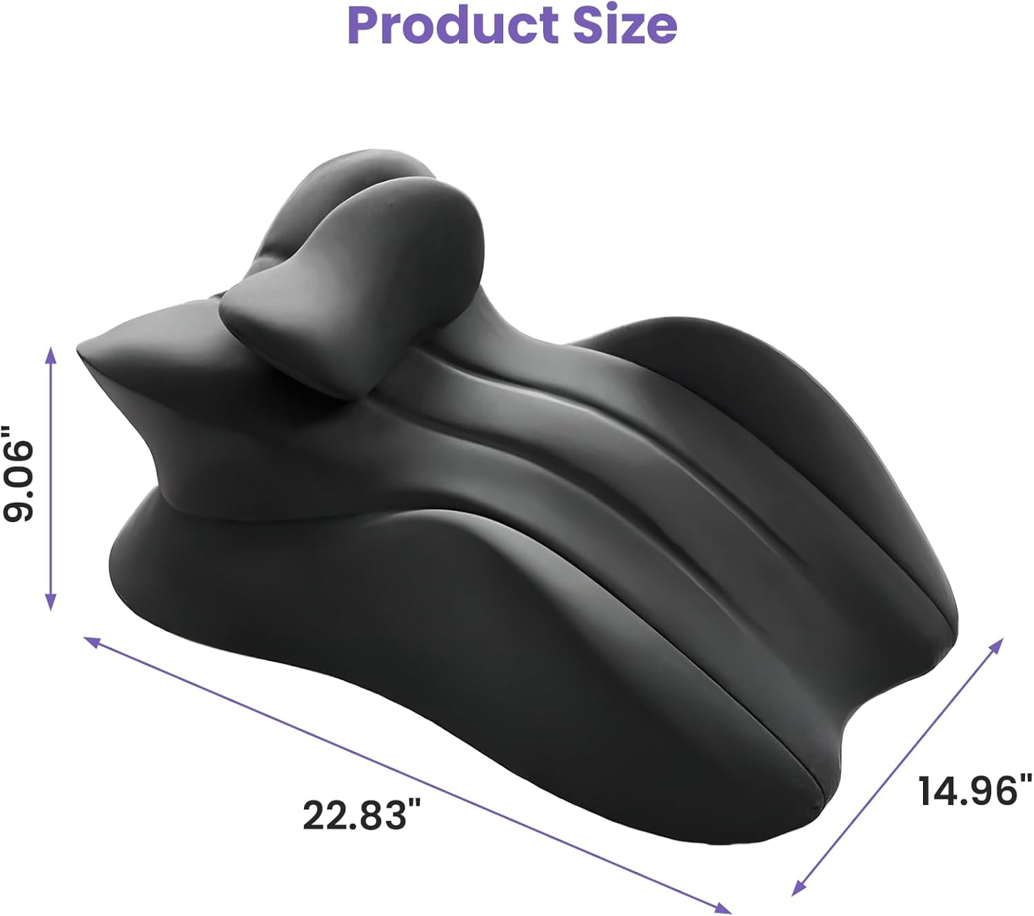 Uandhome Butt Cushion for Couples, Couples Butt Cushion for Pregnant Women,Sturdy Design, Intimacy Pillow, Wedge Pillow Memory Foam, Recovers after Impact, Provides Intimacy Support (Black) image number 6