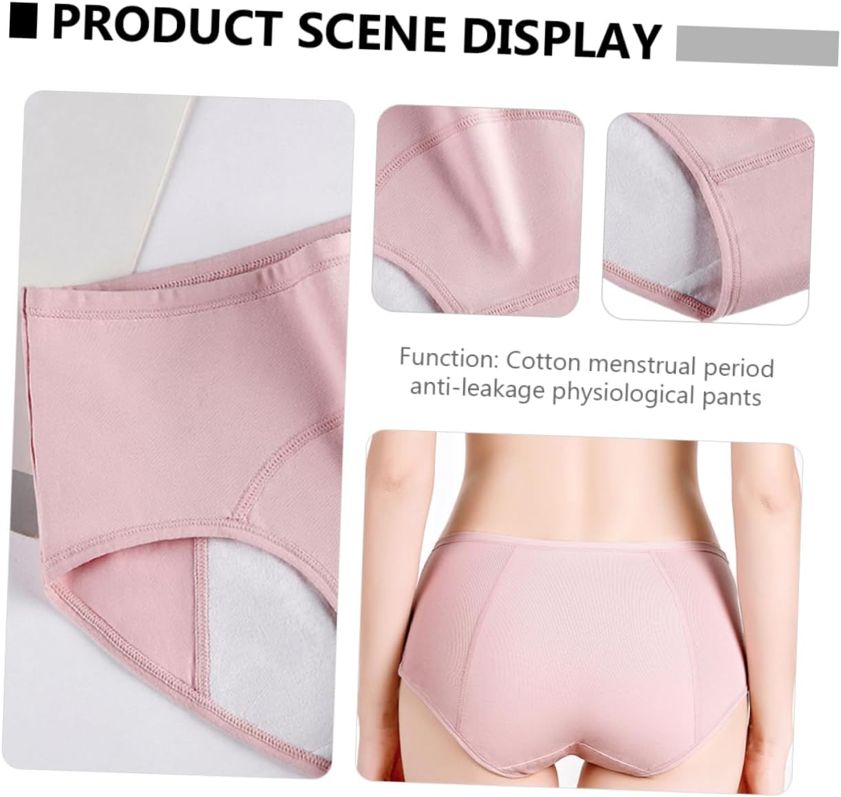 PACKOVE Leak Maternity Underwear Women Cotton Period Panties Mid-Waist Design Postpartum Briefs for Women image number 2