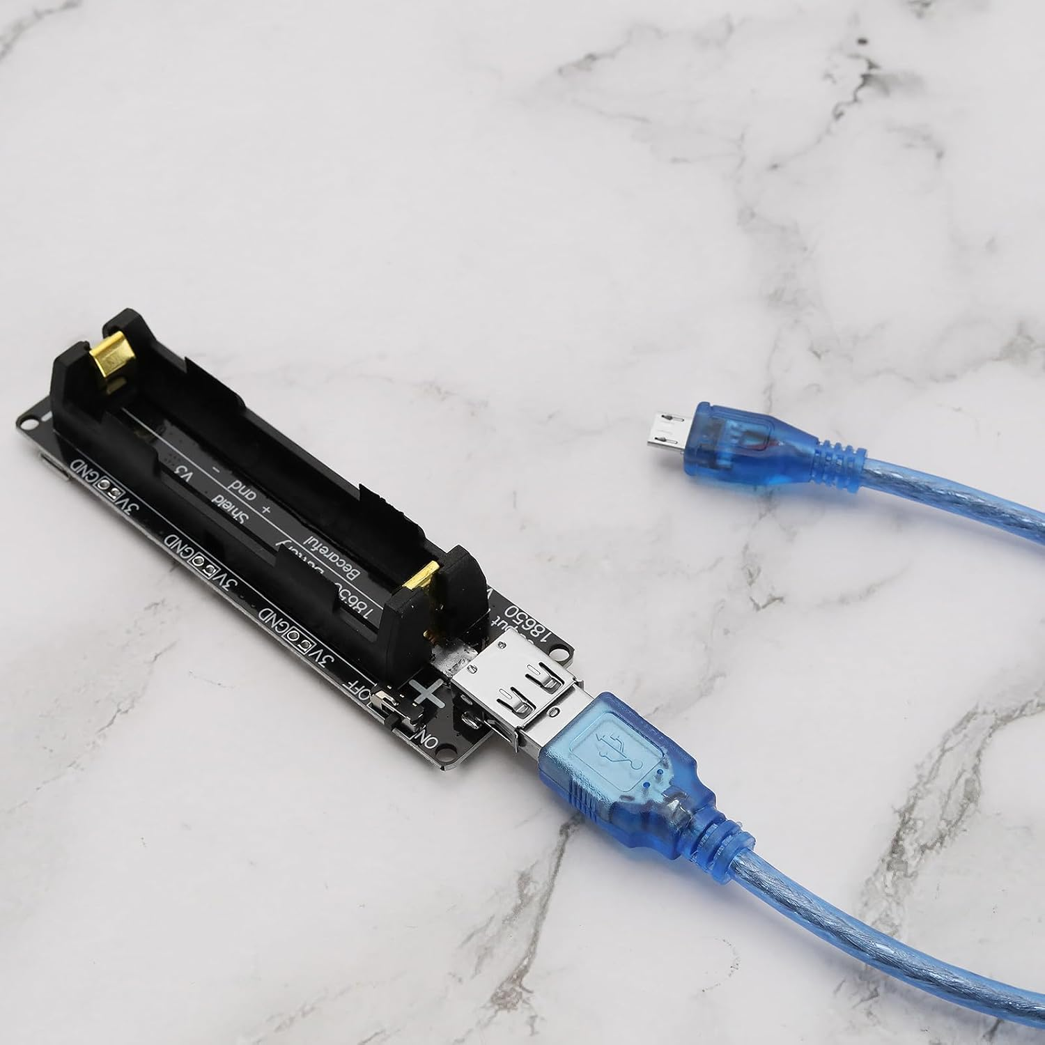 Be in Your Mind 2 Set of 18650 Lithium Li-Ion Battery Expansion Shield 5V-3V Micro USB Module 600Ma 3V/1A 5V/3A with Charging Cable Compatible with Raspberry Pi 3 Compatible with ESP32 ESP8266 image number 4