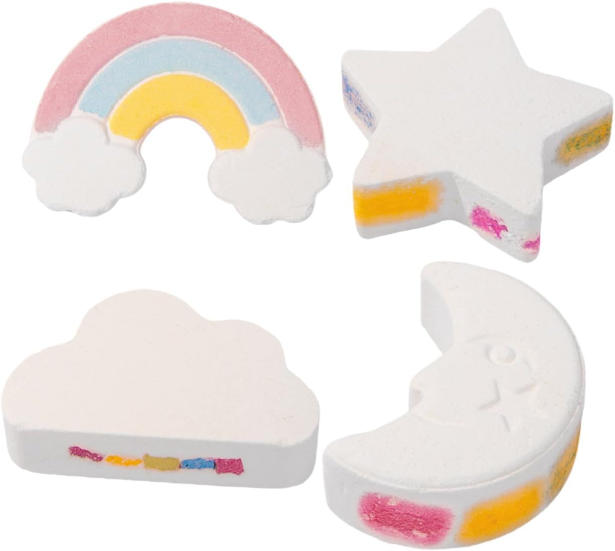 Healeved 4Pcs Rainbow Bath Salt Cute for Skin Care Exfoliating Moisturizing for Relaxing Foot Soaks for Friends and Loved image number 1