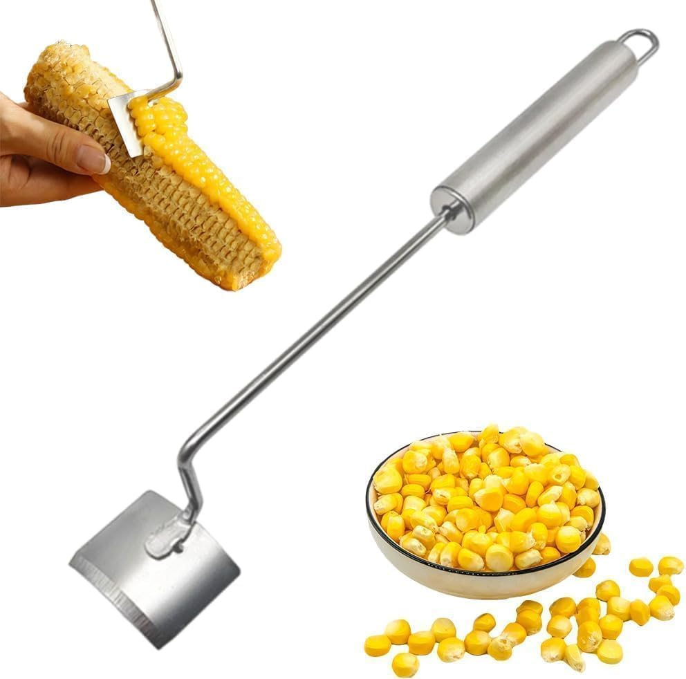 Easy-To-Clean Corn Cob Peeler, Special Peeler for Corn Cobs, Long-Handle Stainless Steel Corn Stripping Tool with Ergonomic Design for Home Kitchen Gadgets image number 5