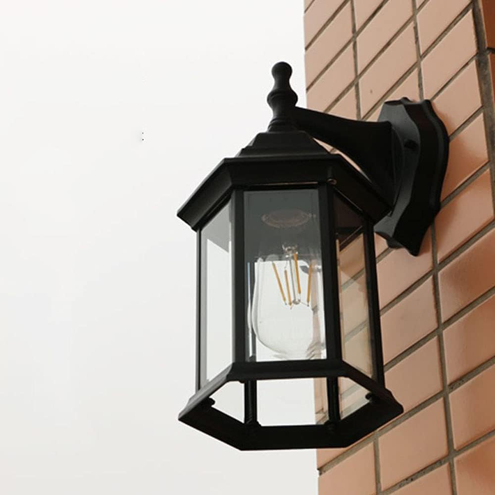 Retro Wall Lamp-Antique Outdoor Wall Light E27 Garden Lamp Retro Antique Wall Lamp with Glass Lamp Cover Outdoor Lamp Waterproof Door Balcony Villa Outdoor Lamp-Antique Color (D) image number 5