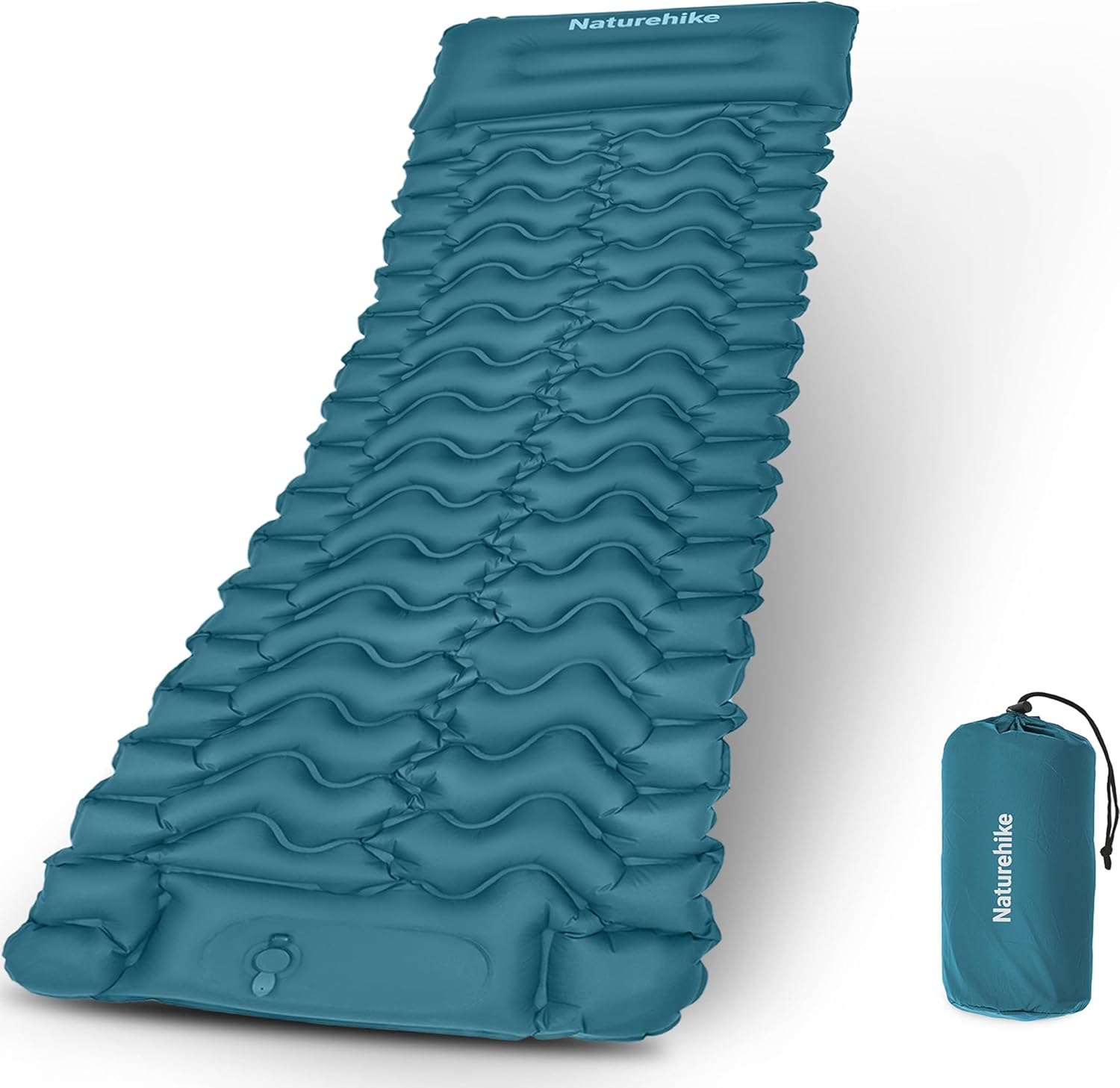 Naturehike FC01 Widen & Extended Sleeping Pad, Inflatable Air Mattress, Ultralight Sleeping Pad (200 * 60Cm, Single-Blue) image number 4