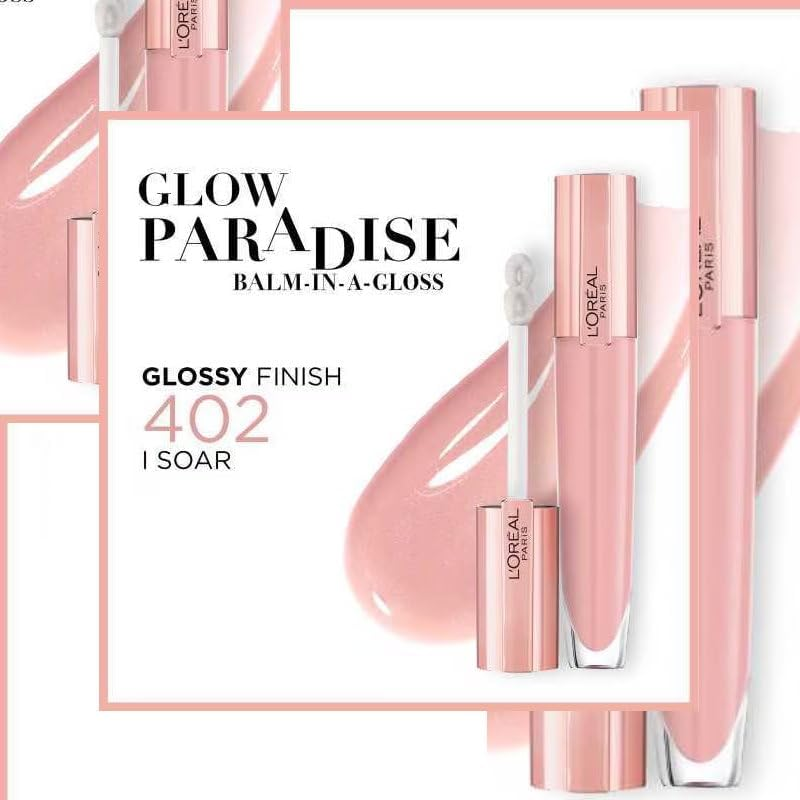 3Pk L'Oreal Paris Glow Paradise Plumping Lip Gloss 7Ml - 402 I Soar image number 1