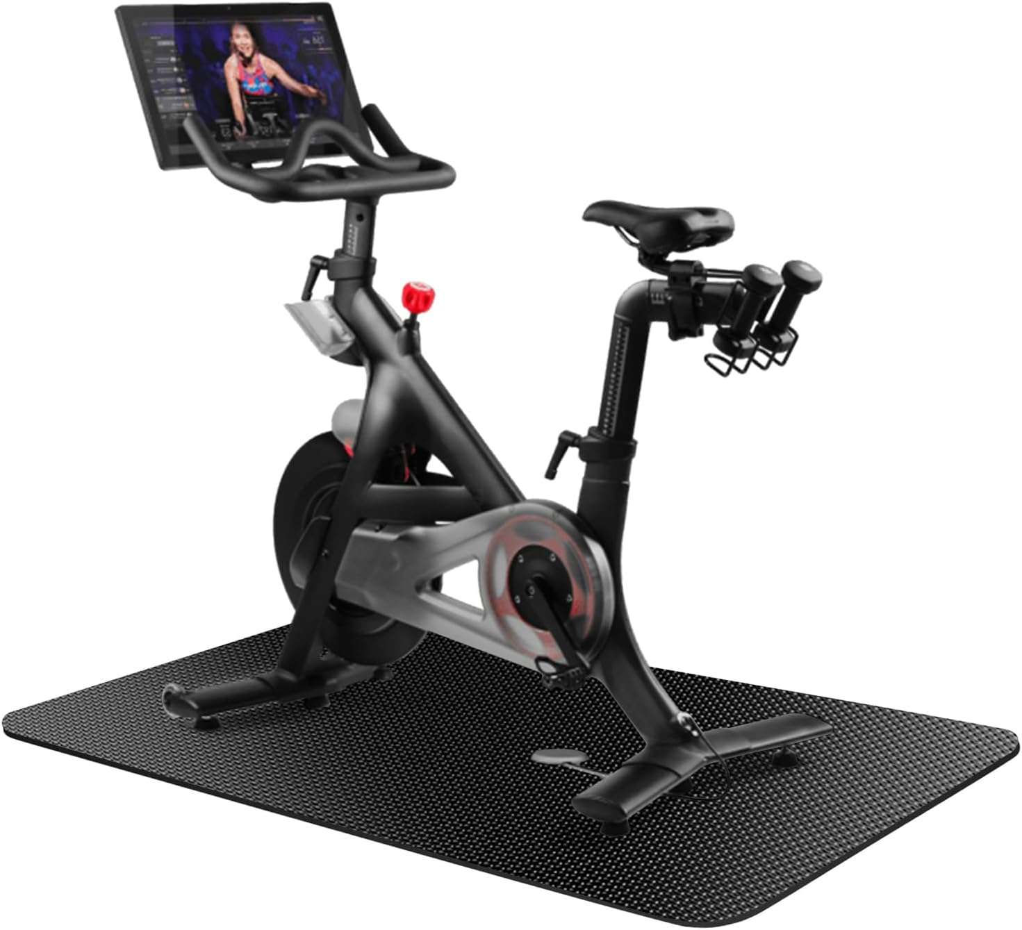 Exercise Equipment Mat,Treadmill Mat,Bike Mat Compatible with Peloton Bike Elliptical Treadmill Mat,Under Exercise Bike Trainer Mat Pad for Stationary Indoor Spin Bike,Hardwood Floor Carpet Black Gym image number 4