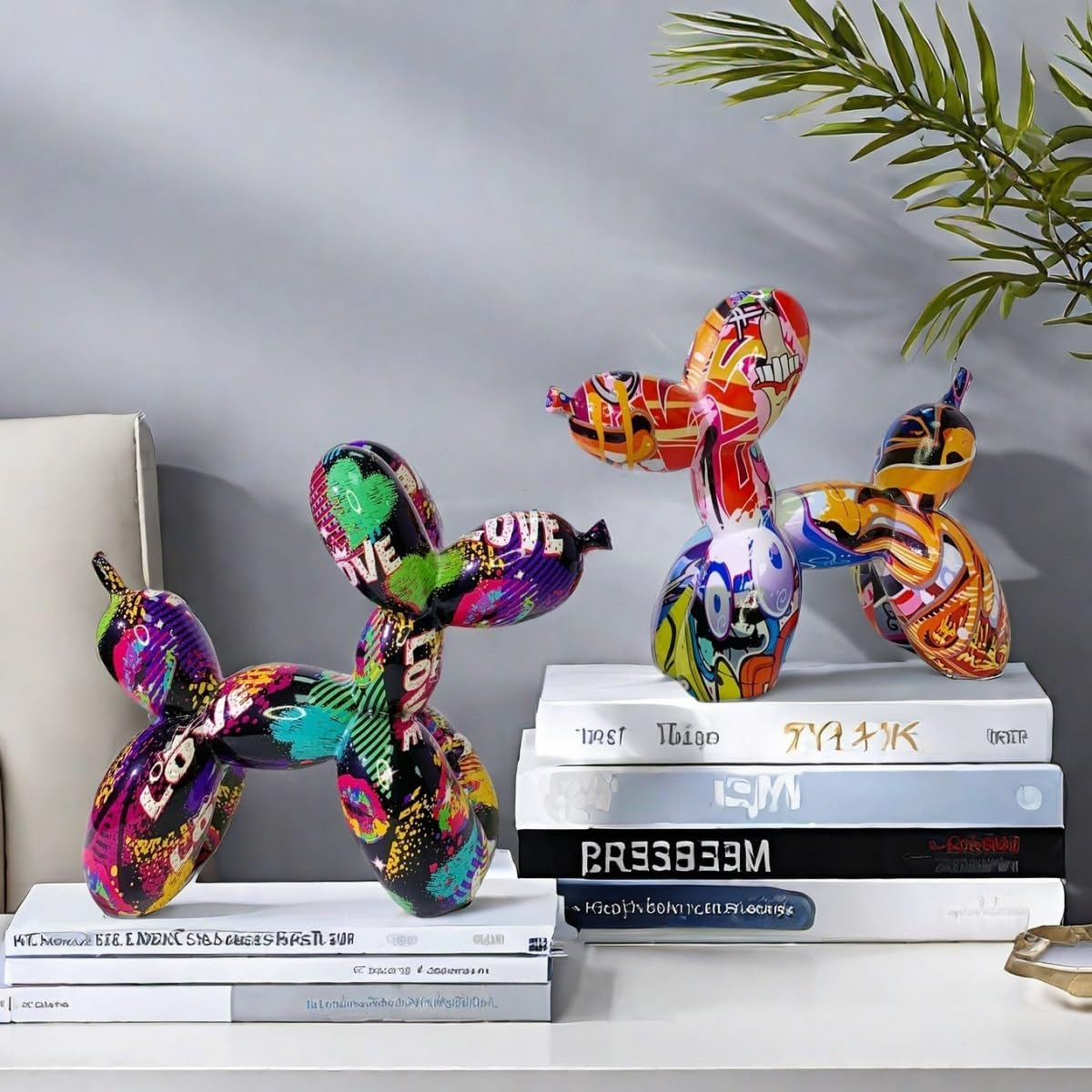 Statue Colorful Graffiti Balloon Dog Ornaments Creative Home Decoration Office Ornaments - Graffiti image number 3