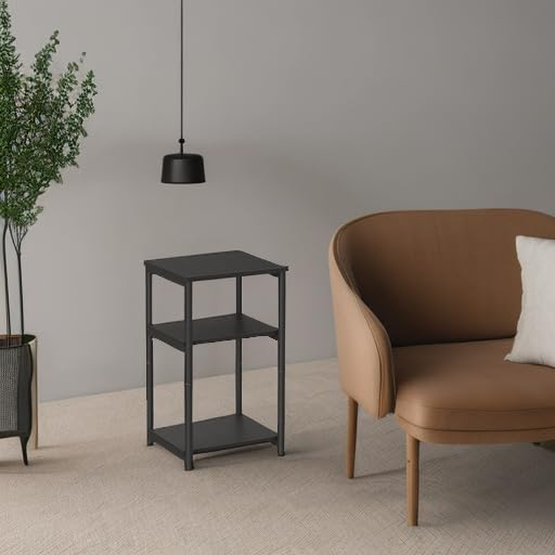 VASAGLE Side Table, Small End Table, Tall Nightstand for Living Room, Bedroom, Office, Bathroom, Classic Black ULET273B16 image number 2