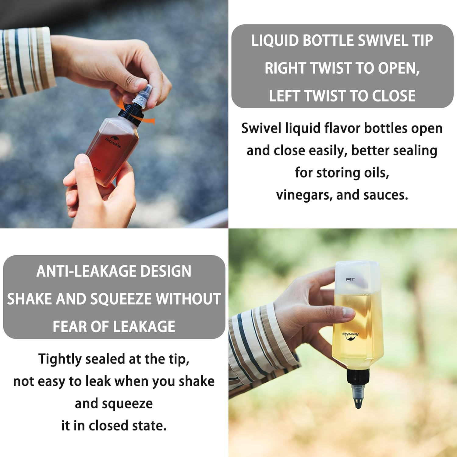 Windhike Naturehike PP 6/8 Pcs-Set Travel Spice Containers, Camping Spice Kit with Separable Storage Bag, Portable Anti-Leakage Design Spice Condiment Dispenser for Picnic BBQ Backpacking Hiking (8) image number 5