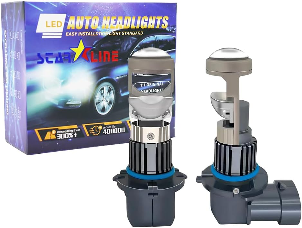 9006 HB4 LED Fog Light Bulbs, 6000LM 6500K Super Bright Led Projector Lens Lamp, 60W Low Beam Headligh, Conversion Kit Cooling Fan 12000 RPM, for Car Truck SUV, IP68 Plug Play, Pack of 2 (9006 HB4)