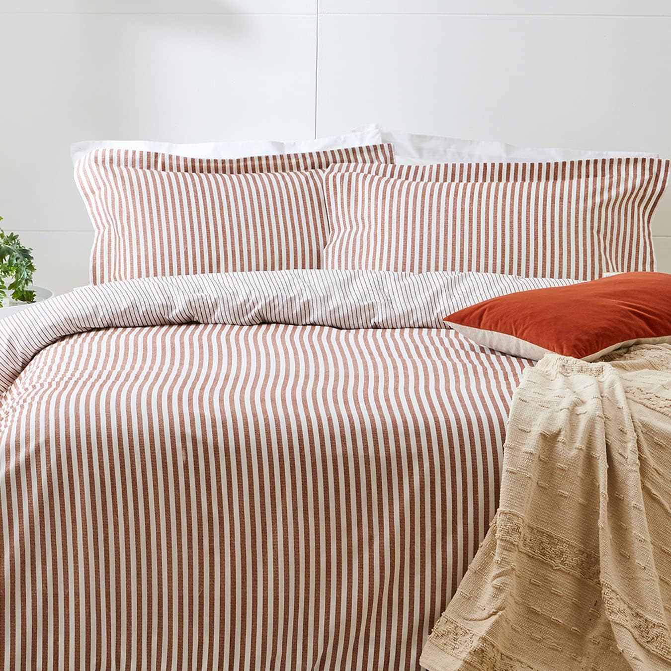 The Linen Yard Hebden Cotton Stripe Duvet Cover Set image number 1