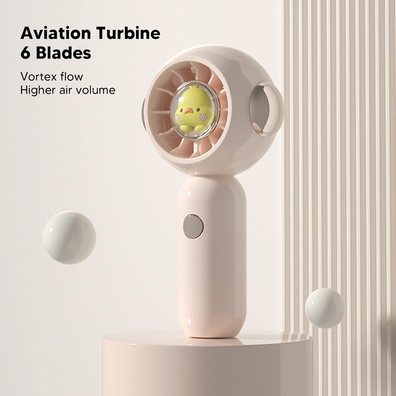 Portable Handheld Fan - Personal Cooling Fan with Adjustable Speed, Compact Electric Design, USB Charging, for Indoor & Outdoor Use - White image number 3