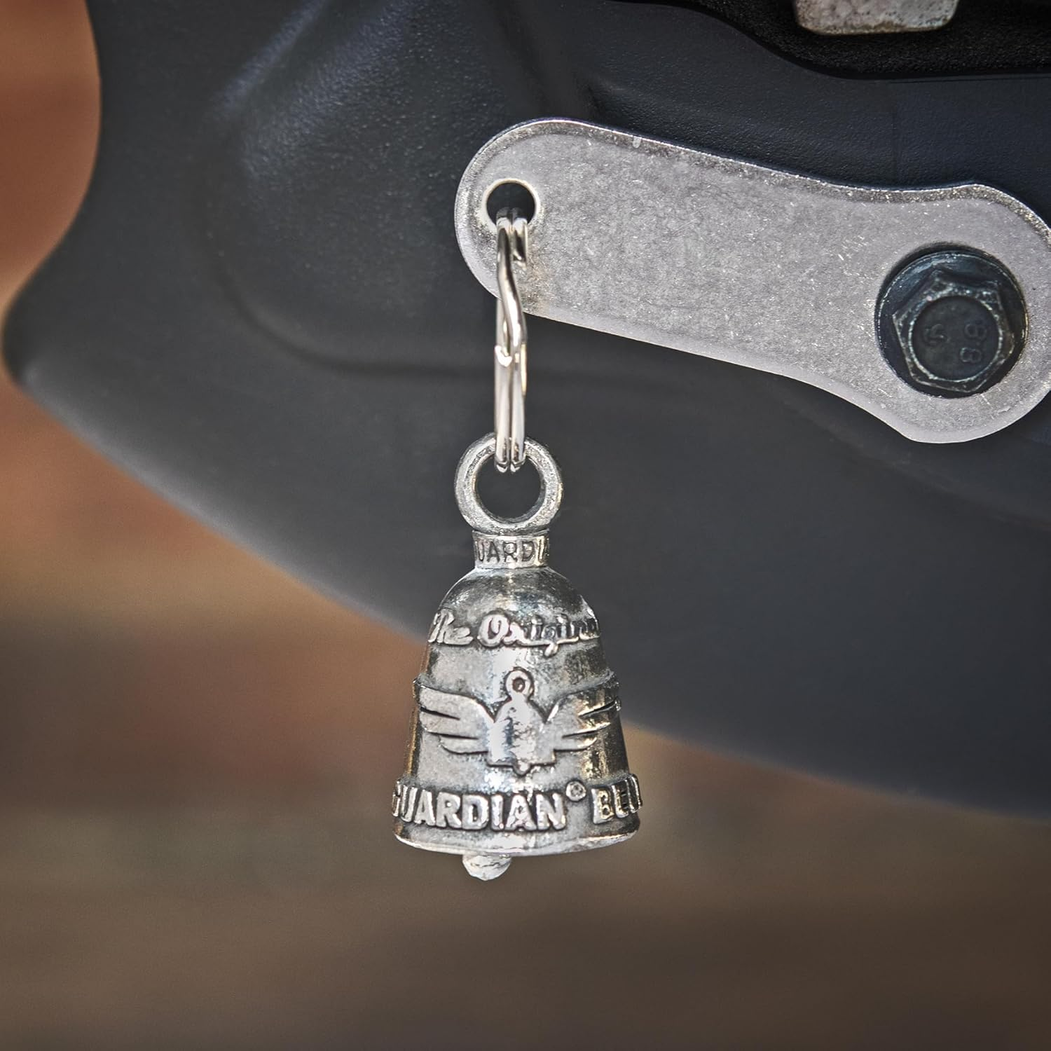 Guardian Bell Good Luck Bells W/Keyring & Black Velvet Gift Bag | Motorcycle Bell | Lead-Free Pewter Bell | Made in the USA image number 6