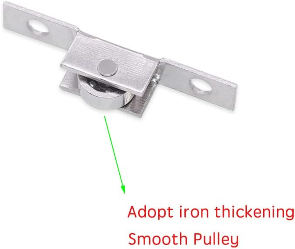 16 Pcs Push-Pull Sliding Window Single Roller Metal Wheels, Sliding Door Axles Window Pulley, Sliding Window Tandem Roller Assembly with 3/8 Inch Flat Steel Wheel image number 4