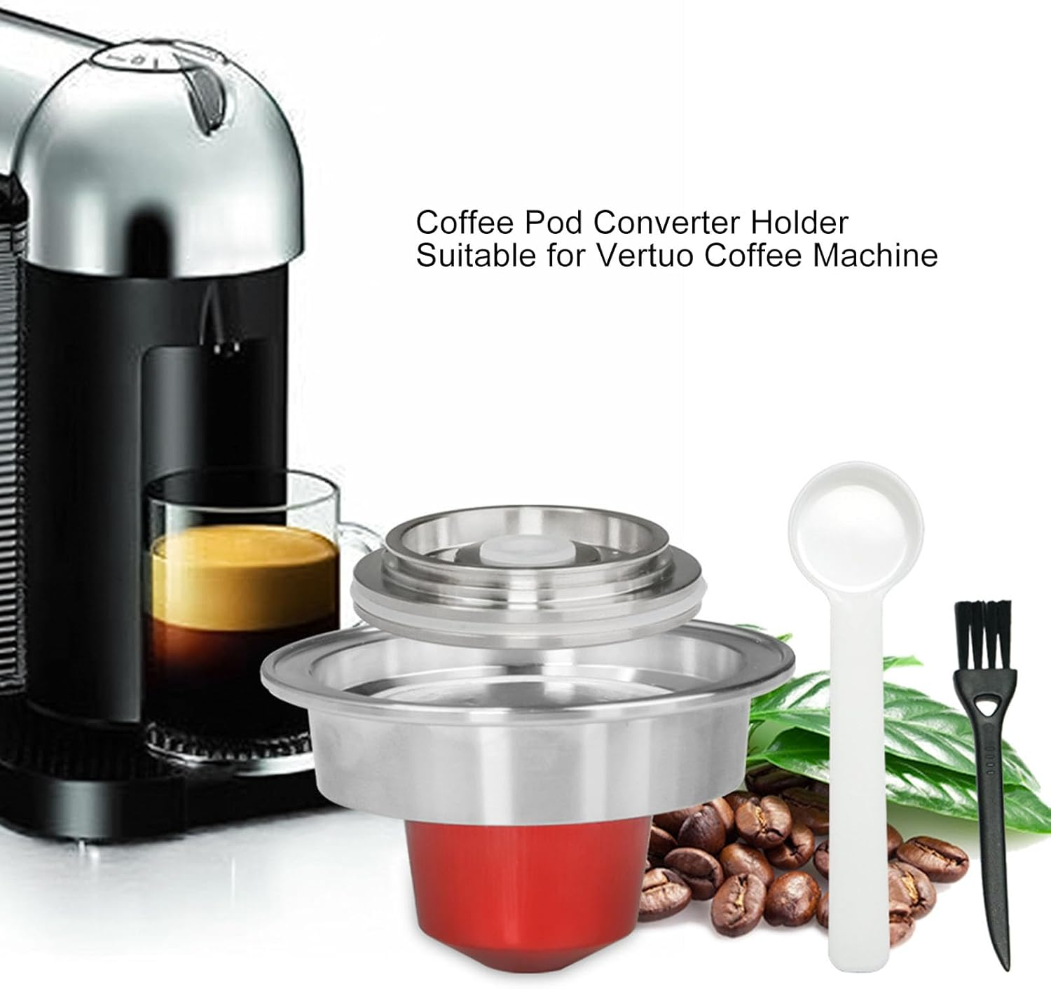 Reusable Coffee Pods Adapter for Vertuo and Original Series Machines, Stainless Steel Coffee Capsule Converter Holder, Espresso Pod Converter Holder image number 2