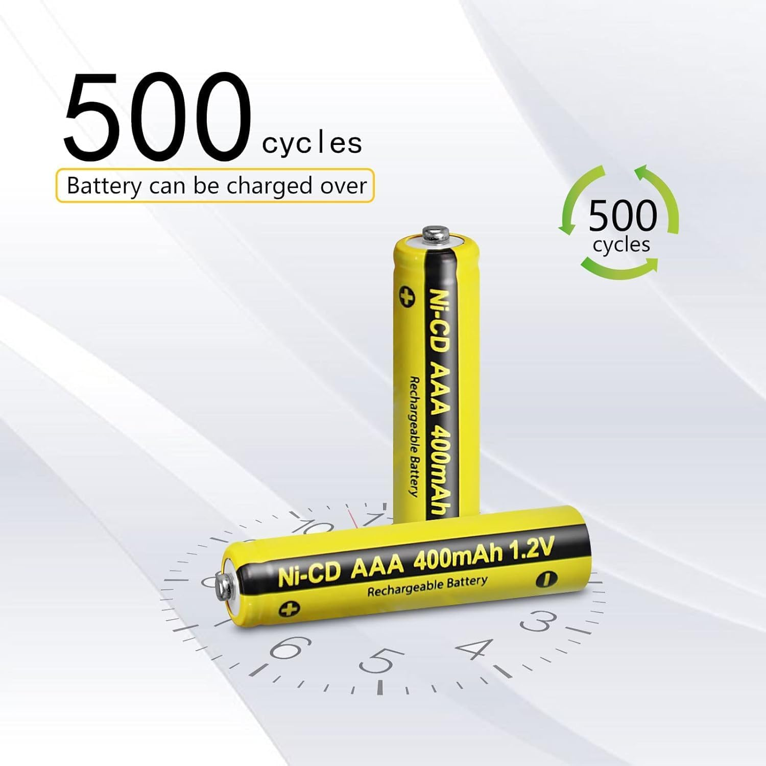 PKCELL AAA Rechargeable Battery, 1.2V Nicd Rechargeable Battery, NICD AAA 400Mah Stable Charge, Strong Durability 10 Pcs image number 1