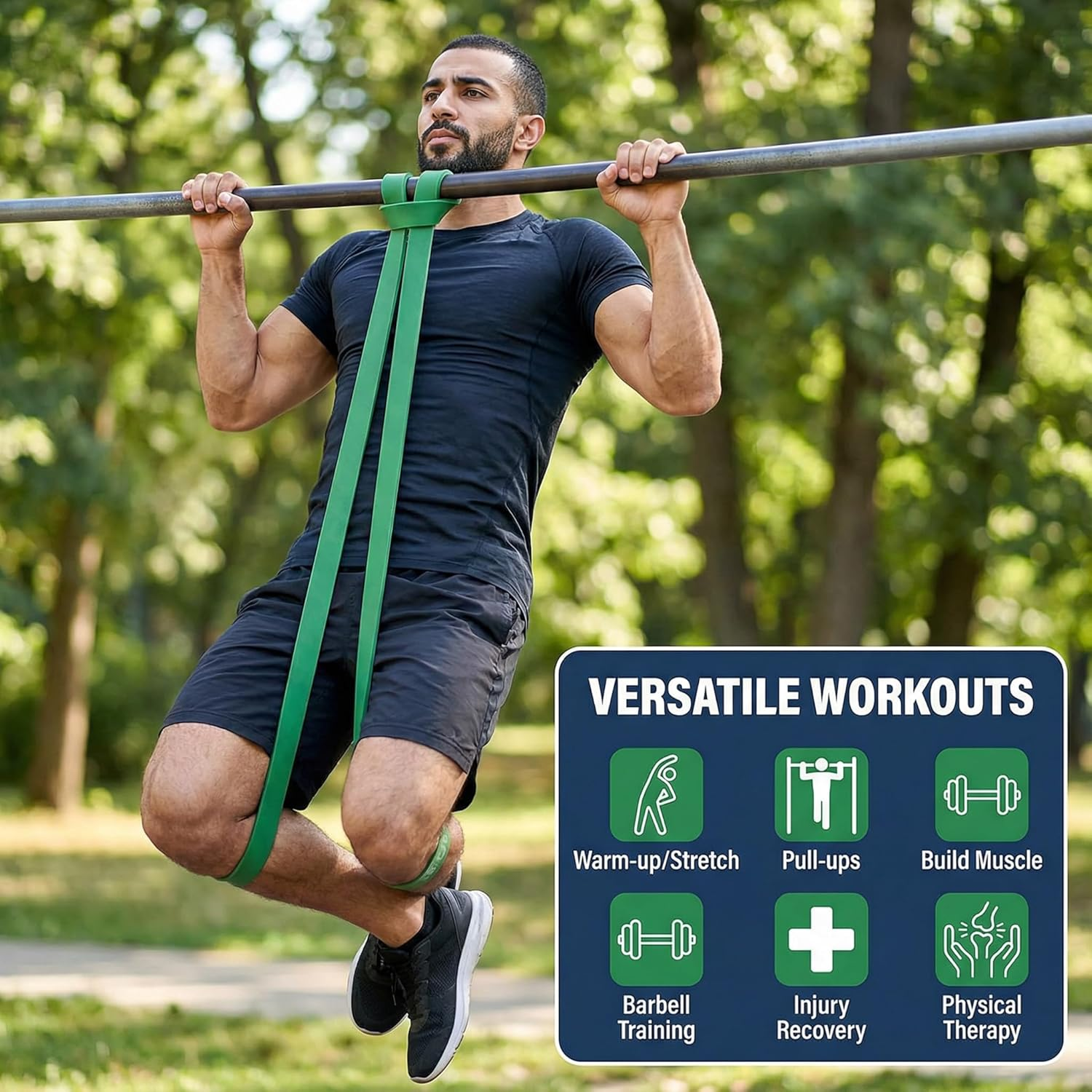 Resistance Bands Set, Premium Exercise Bands for Men & Women - Long Bands with Storage Bag for Full-Body Workouts, Pull up Assistance, Stretching & Physical Therapy | Home Gym Resistance Bands (5PCS) image number 2