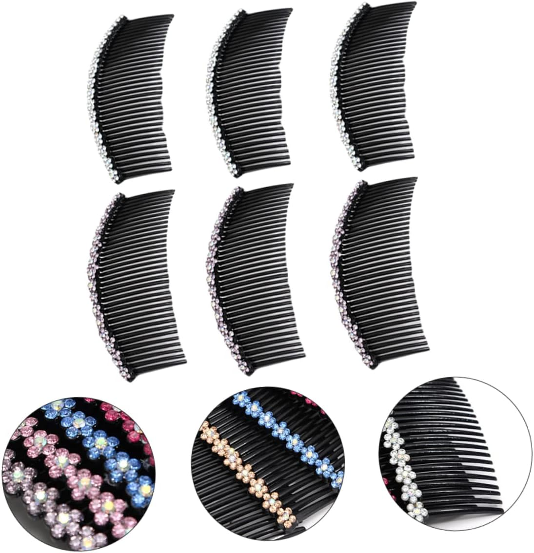 MERRYHAPY Hair Comb Set 6Pcs Women Hair Comb Bridal Headdress Accessory Plum Blossom Hair Comb image number 6