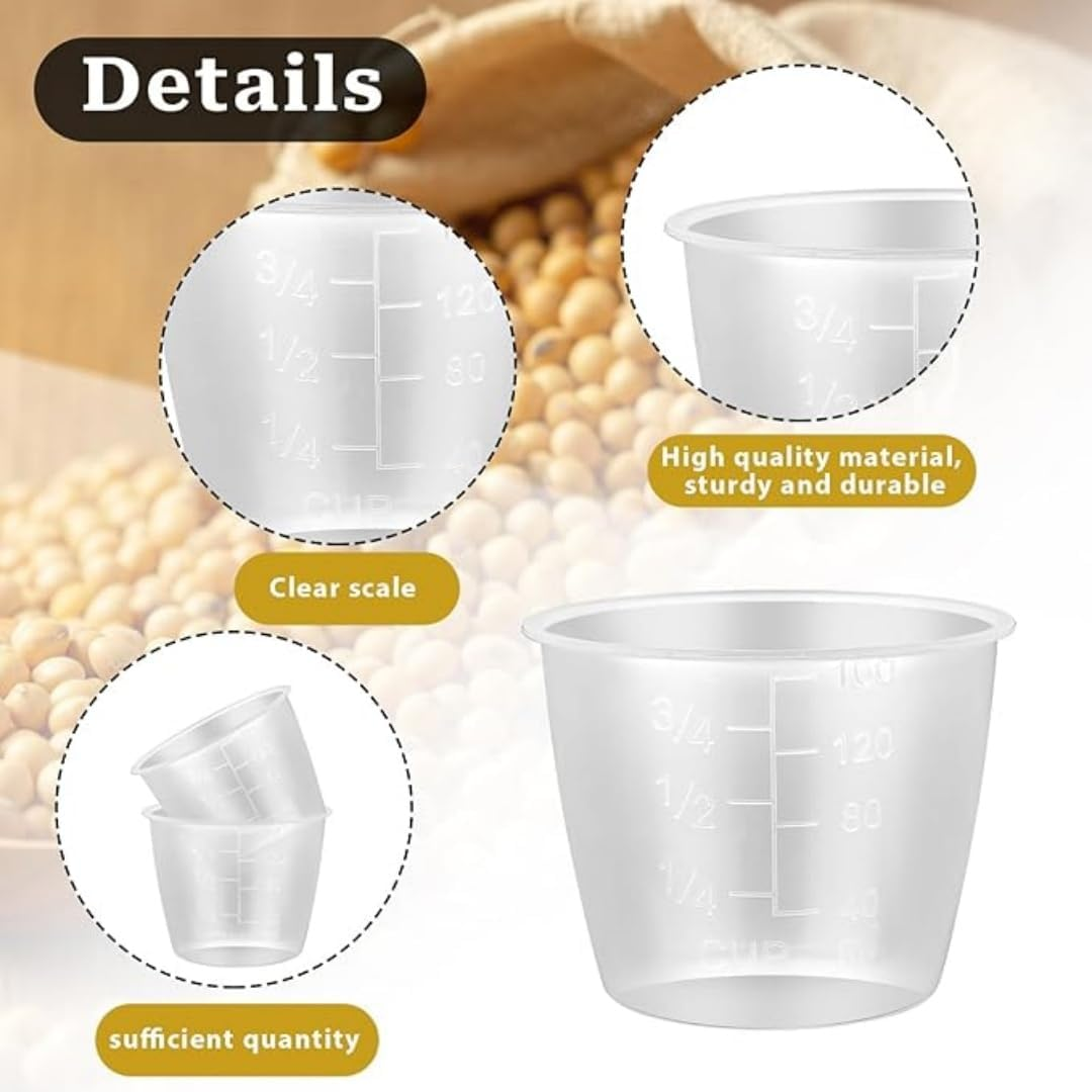 3Pcs Rice Measuring Cup 160Ml Plastic Transparent Rice Cooker Measuring Cup for Dry and Liquid Ingredients, Rice Cooker Accessories image number 3