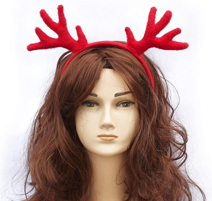 2Pcs Halloween Christmas Party Headbands Cute Reindeer Antlers Hairbands Hair Hoops Headpiece for Man Woman