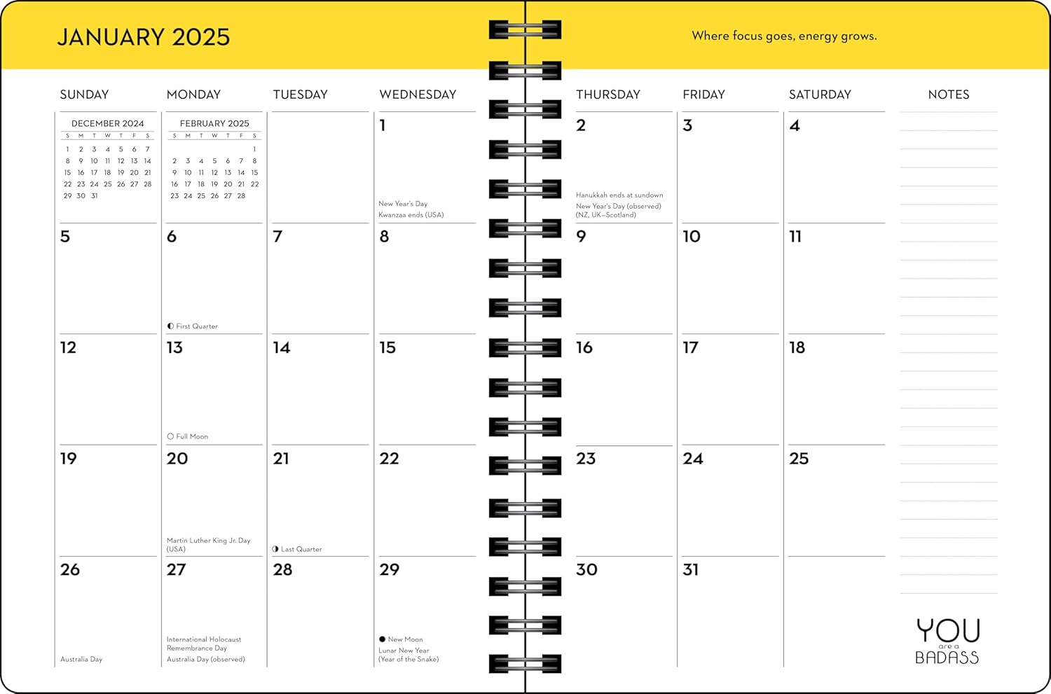 You Are a Badass Deluxe Organizer 17-Month 2024-2025 Weekly/Monthly Planner Cale image number 1