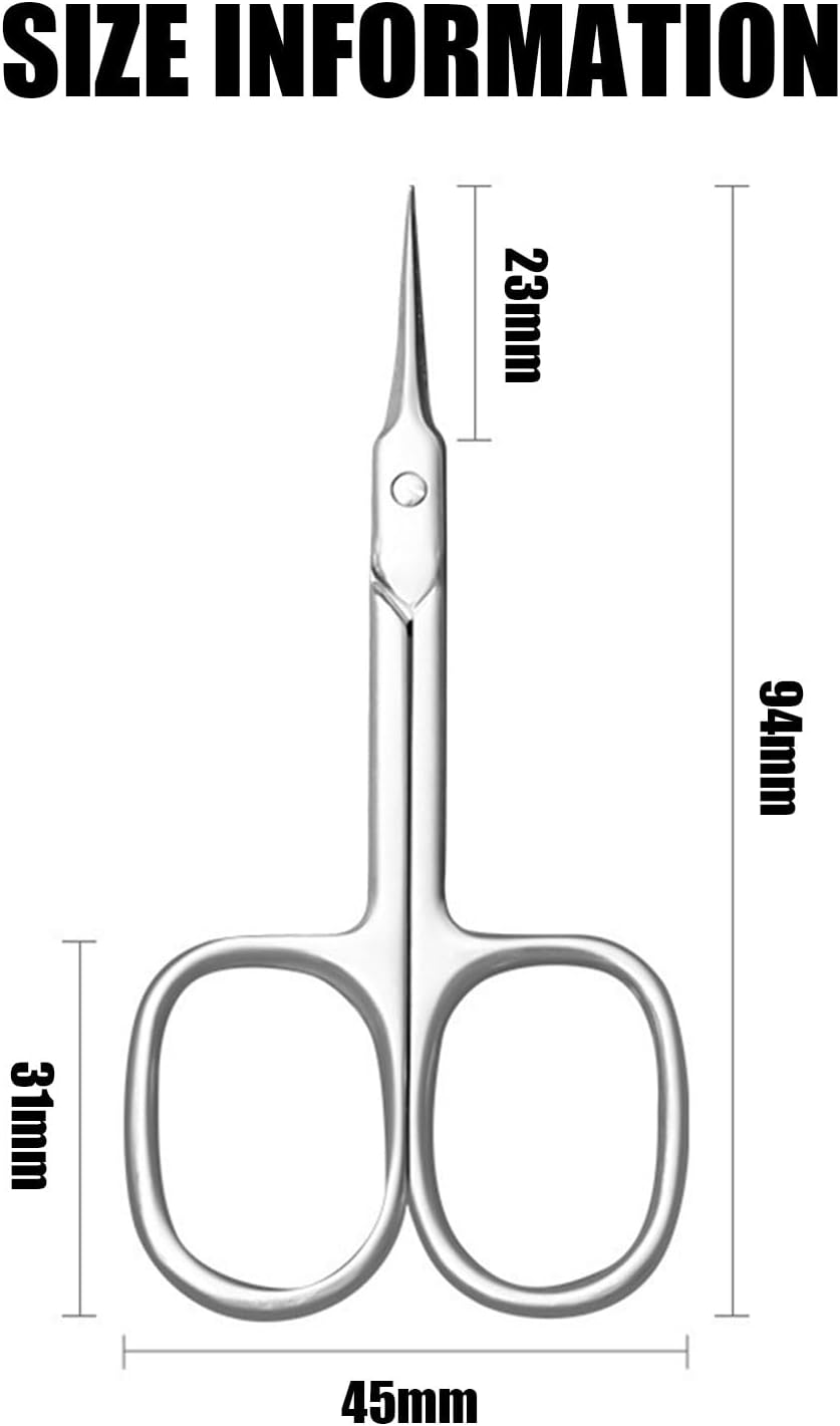 RIBHNXHI Cuticle Scissors Extra Fine for Women and Men, Curved Stainless Steel with Precise Pointed Tip for Manicure Pedicure Nail Eyebrow Eyelash Grooming 3.7 Inch image number 4