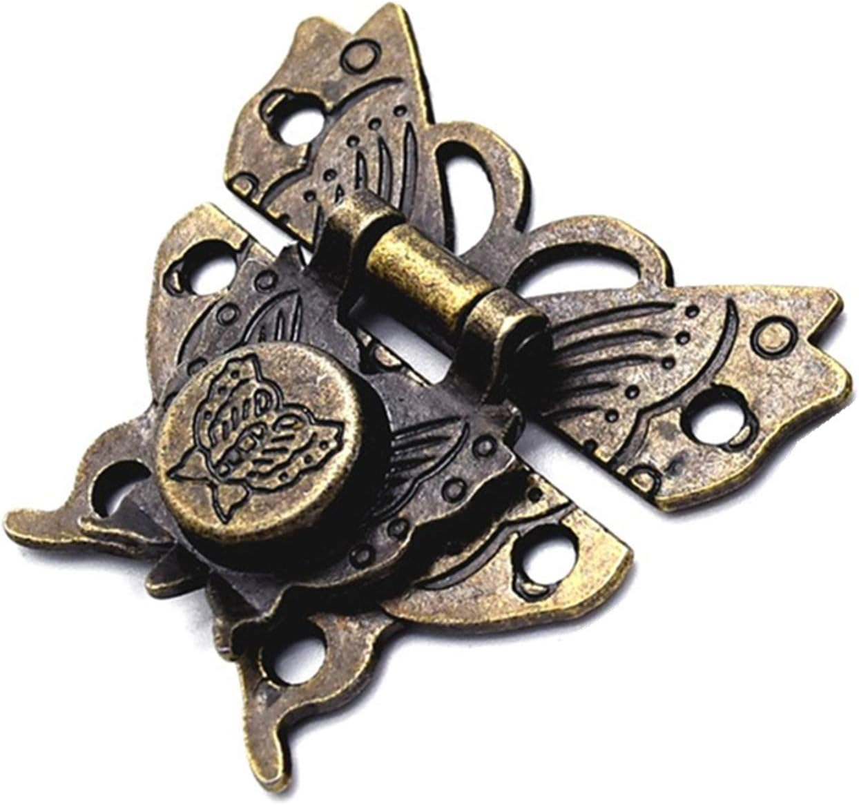 ODETOJOY 1Pc Antique Bronze Butterfly Cabinet Latches Hasp Pad Lock Clasp for Jewelry Wooden Box Case Chest Retro Vintage Decorative Mini Latch for Toolbox Gift Box Suitcase with Screws