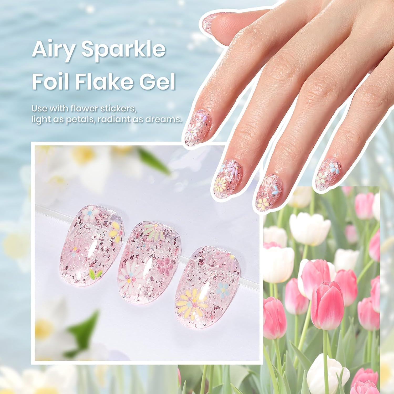 Beetles Pastel Gel Nail Polish Set &ndash; 6 Colours in Summer Pink, Green & Yellow, Swirl, Shell & Thread Effects, UV LED Soak-Off Gel for DIY Manicures & Nail Art image number 3