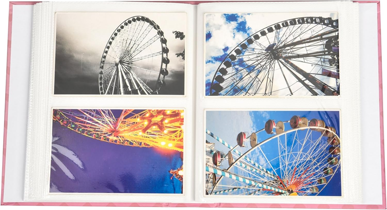 Arpan Fashion Design 200 Holds Photo Album for 4"X6" Photo with Window CD/DVD Pocket Pink Butterfly